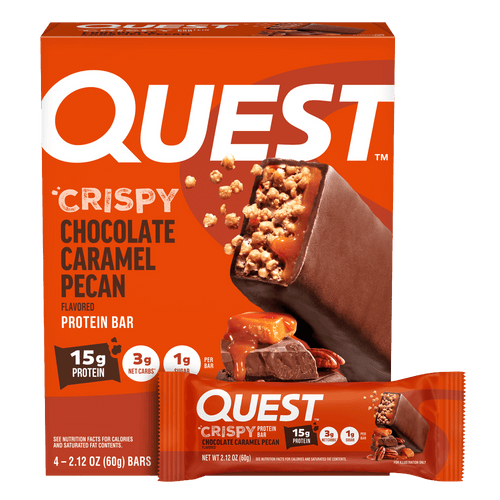 Chocolate Caramel Pecan Crispy Hero Protein Bars