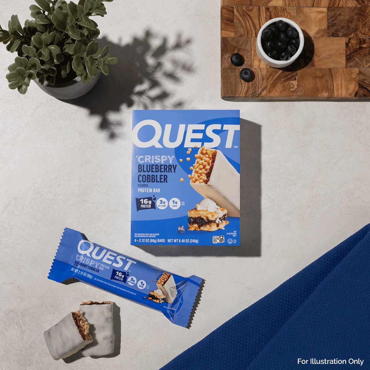 Blueberry Cobbler Crispy Hero Protein Bars