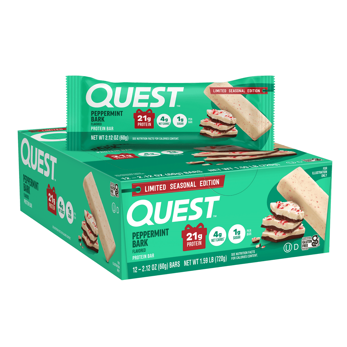 Quest Nutrition Peppermint Bark Protein Bar