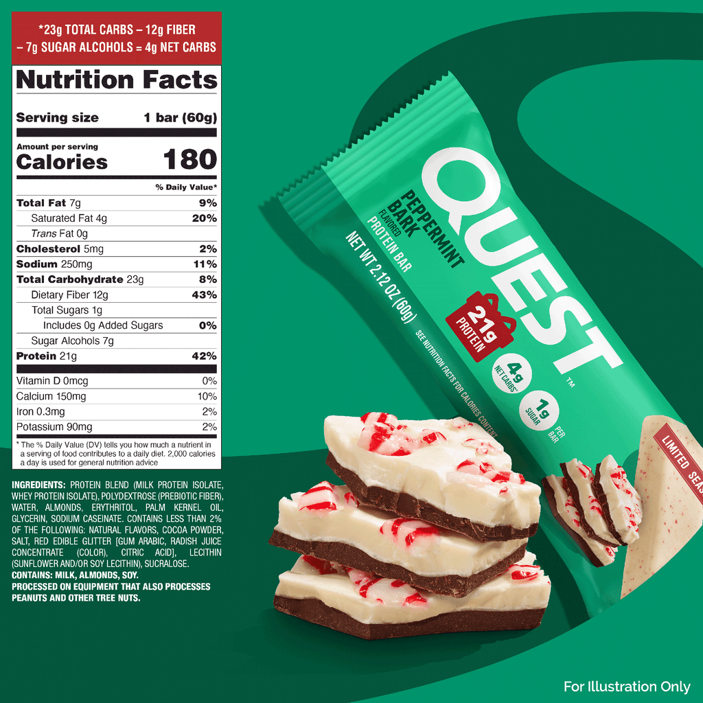Quest Nutrition Peppermint Bark Protein Bar