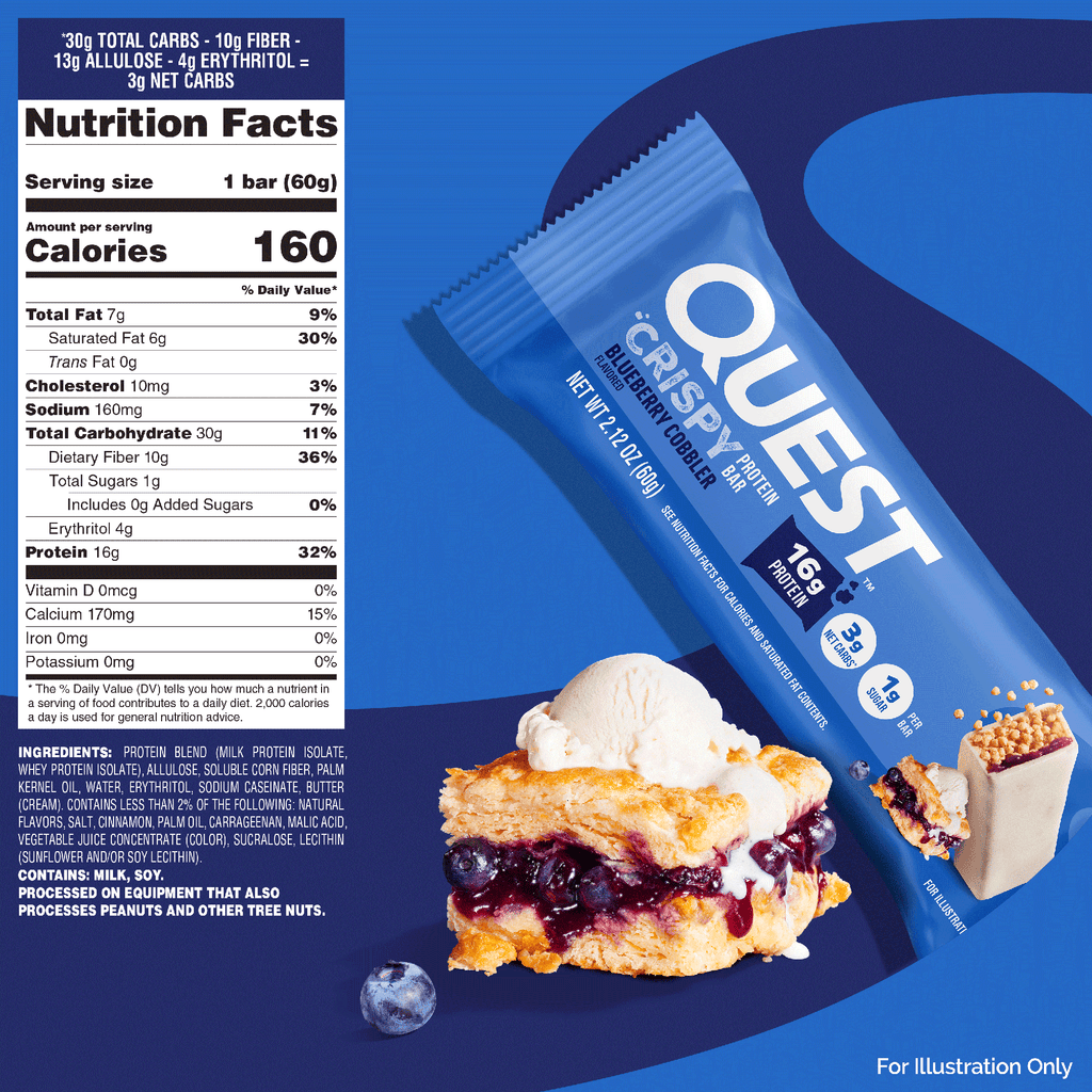 Blueberry Cobbler Crispy Hero Protein Bars