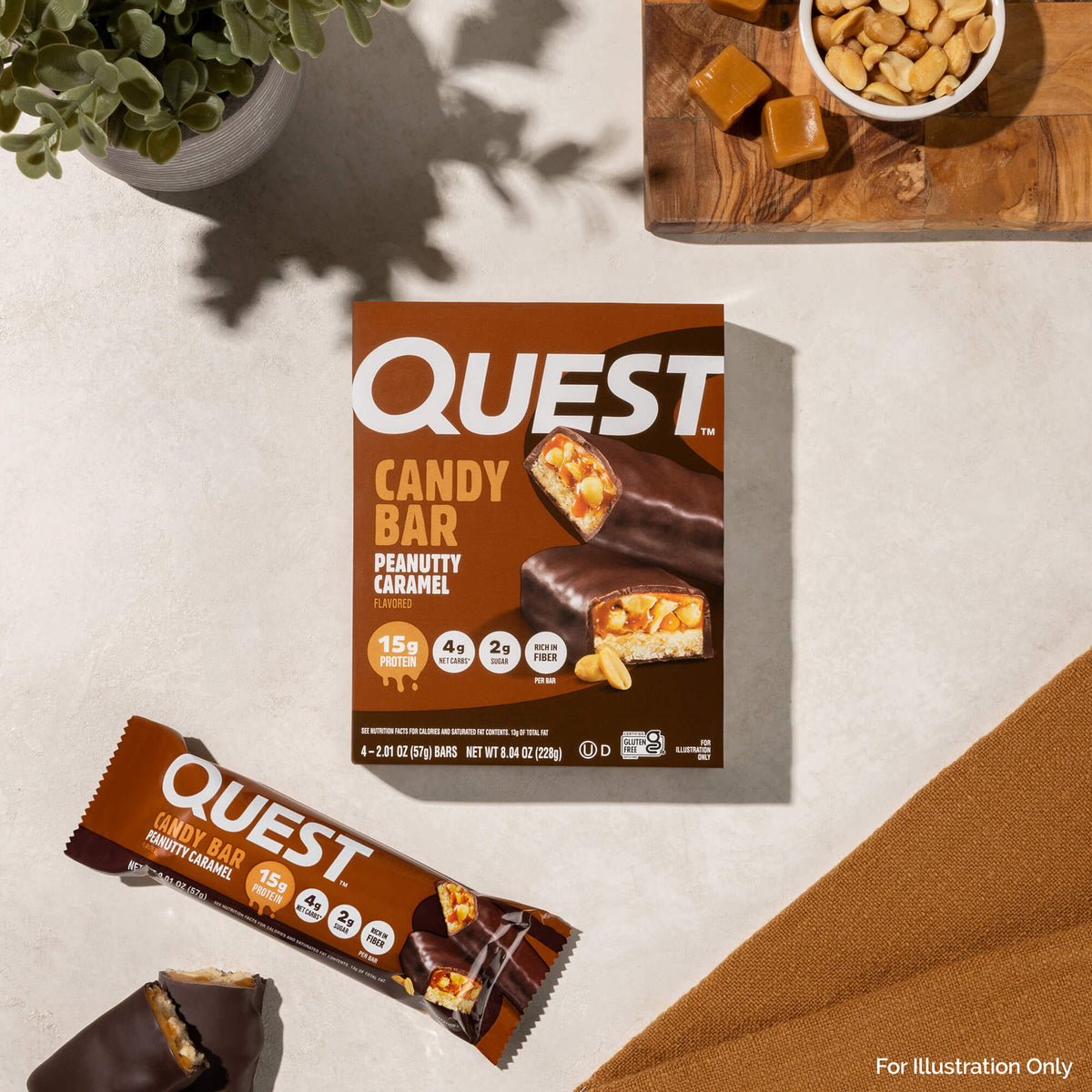 Peanutty Caramel Candy Bars