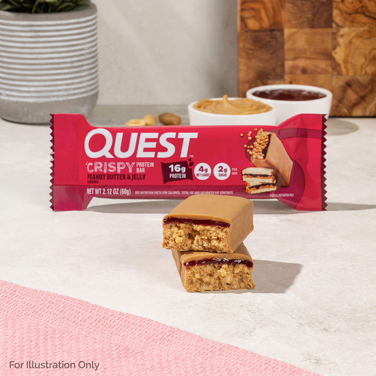 Peanut Butter & Jelly Crispy Hero Protein Bars